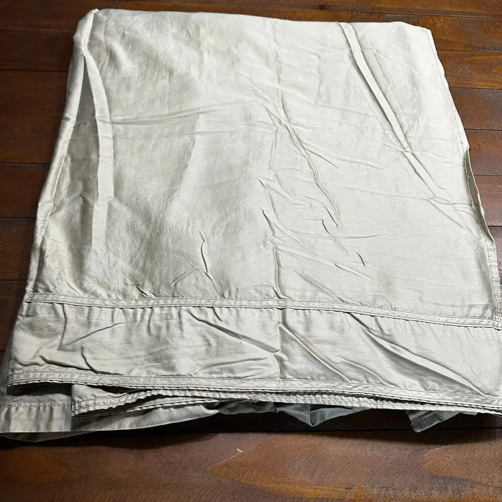 Ralph Lauren Vintage Khaki Sateen Full/Double Flat Sheet ONLY | Khaki Tan Cotton
